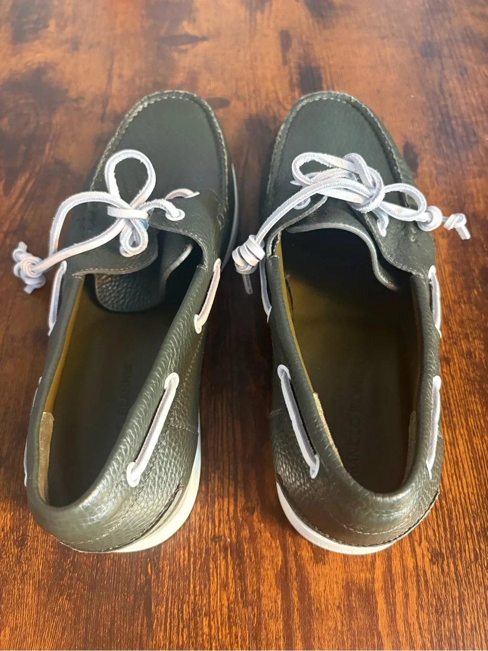 Manolo Blahnik Sidmouth Mens Green Leather Boat Shoes Size 9 Italy